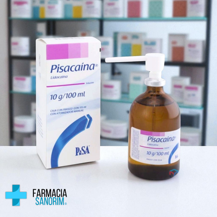Lidocaina 10g/100ml Pisacaina Frasco con 115ml con atomizador PiSA