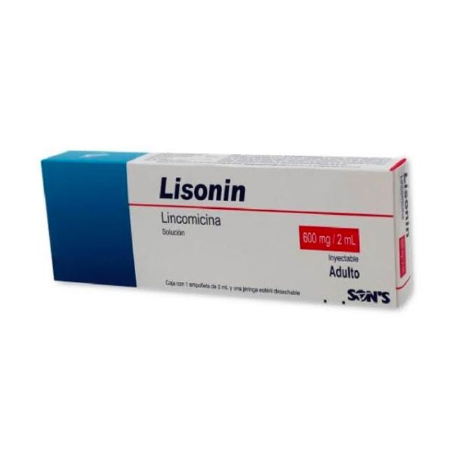 Lisonin (Lincomicina) 600 mg / 2 ml Caja con 1 Ampolleta Inyectable