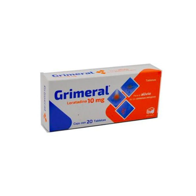 Grimeral (Loratadina) 10 mg Caja con 20 Tabletas