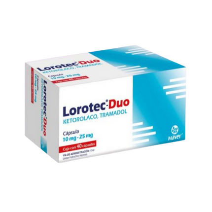 Lorotec Duo Ketorolaco Tramadol Caja con 40 Cápsulas Maver