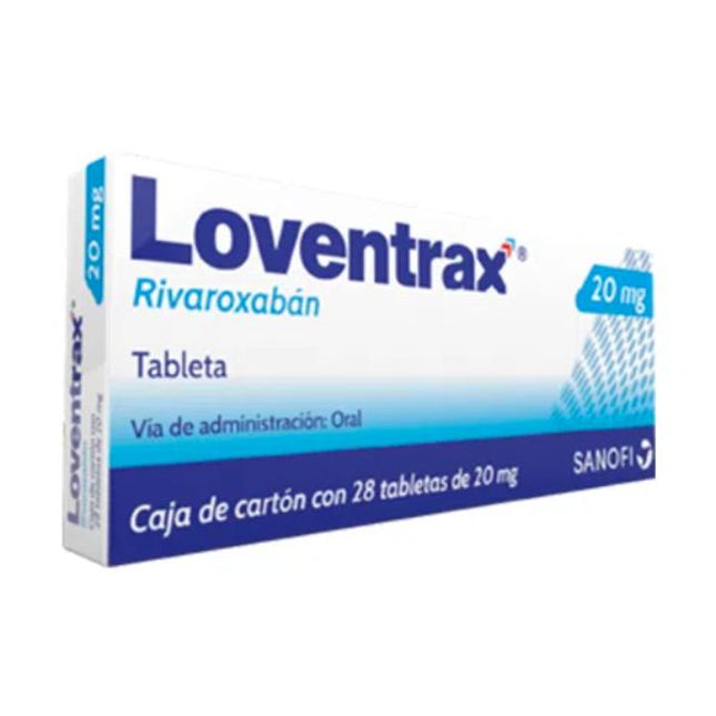 Loventrax (Rivaroxabán) 20 mg Caja con 28 Tabletas