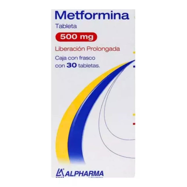 Metformina 500 mg Frasco con 30 Tabletas Lp