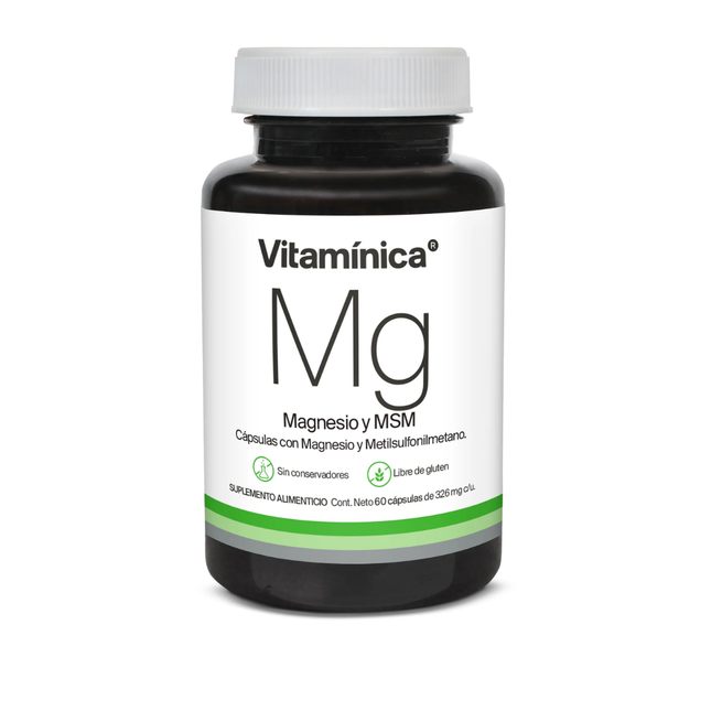 Magnesio con Metilsulfonilmetano Frasco con 60 Cápsulas de 326 mg c/u