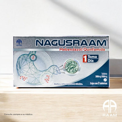 Nagusraam (Mebendazol / Quinfamida) Caja Con 2 Tabletas