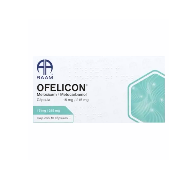 Meloxicam/Metocarbamol 15 mg/215 mg 10 capsulas RAAM Laboratorios