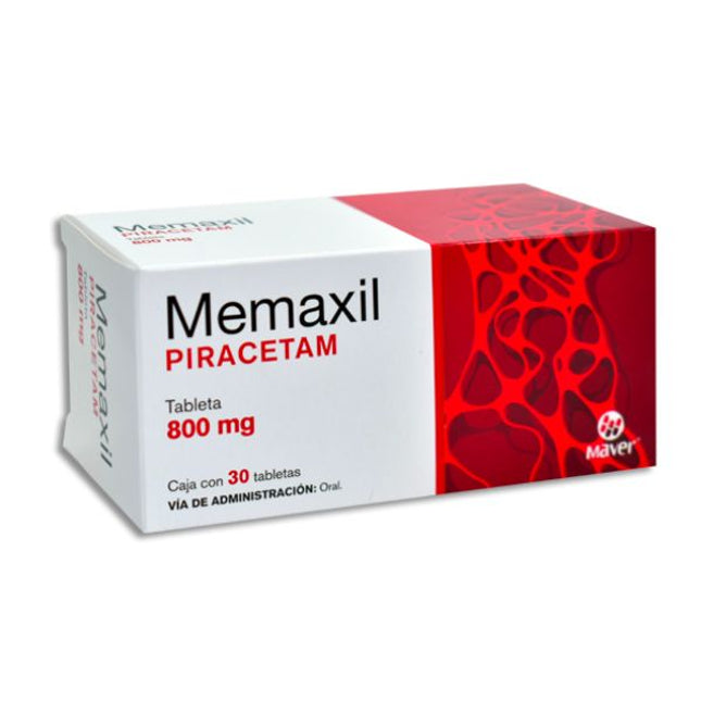 Memaxil (Piracetam) 800 mg con 30 Tabletas
