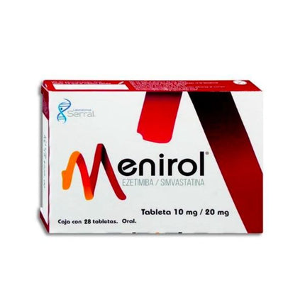 Meninrol (Ezetimiba / Simvastatina) 10 mg / 20 mg Caja con 28 Tabletas