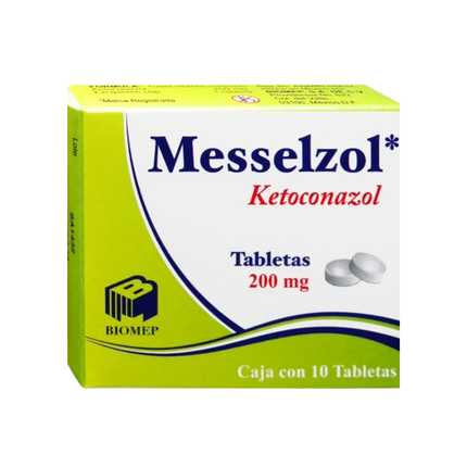 Messelzol (Ketoconazol) 200 mg Caja con 10 Tabletas