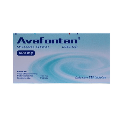 Avafontan (Metamizol Sódico) 500 mg 10 Tabletas Neolpharma