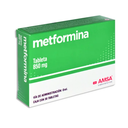 Metformina 850 mg Caja con 30 Tabletas