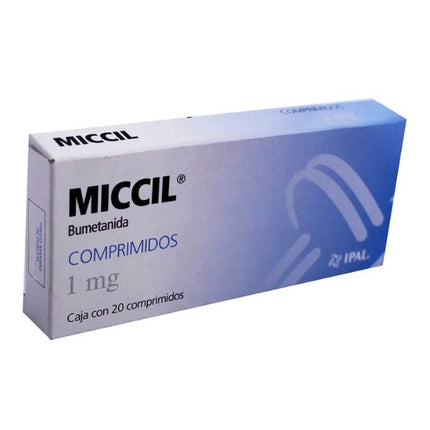 Miccil (Bumetanida) 1 mg Caja con 20 Tabletas