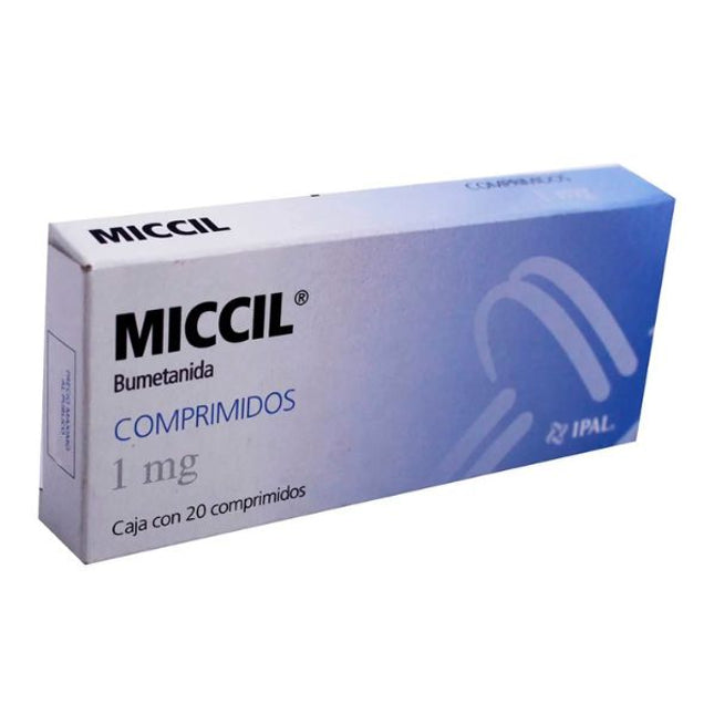 Miccil (Bumetanida) 1 mg Caja con 20 Tabletas