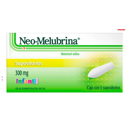 Neo-Melubrina (Metamizol Sodico) 300 mg Caja con 5 Supositorios