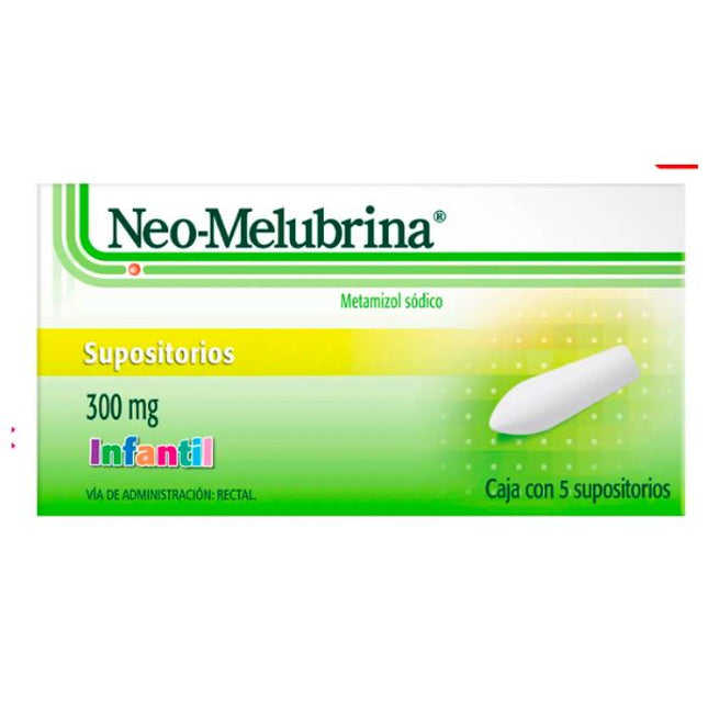Neo-Melubrina (Metamizol Sodico) 300 mg Caja con 5 Supositorios