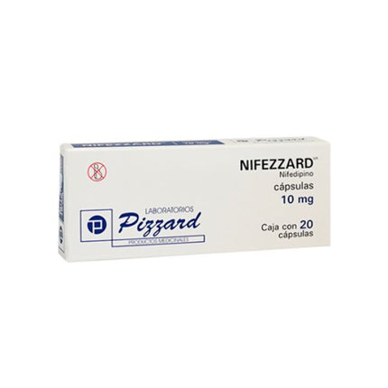 Nifezzard (Nifedipino) 10 mg Caja con 20 Cápsulas