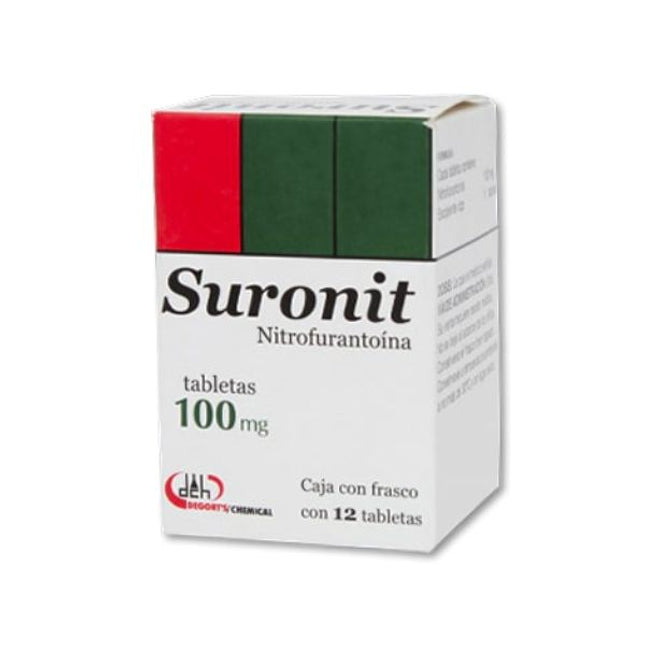 Suronit (Nitrofurantoina) 100 mg Caja con 12 Tabletas