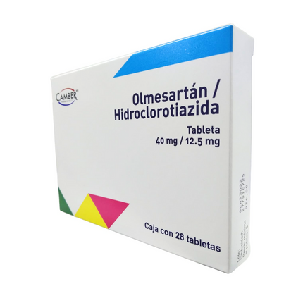 Olmesartan 40 mg Hidroclorotiazida 12.5 mg Caja con 28 Tabletas