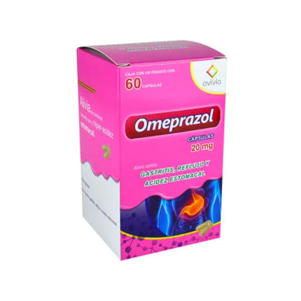 Omeprazol 20 mg Caja con Frasco de 60 Cápsulas