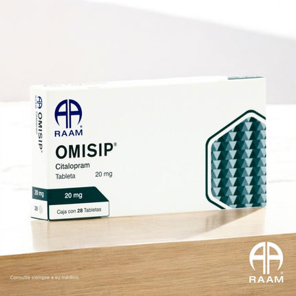 Omisip (Citalopram) 20 mg Caja con 28 Tabletas RAAM Laboratorios
