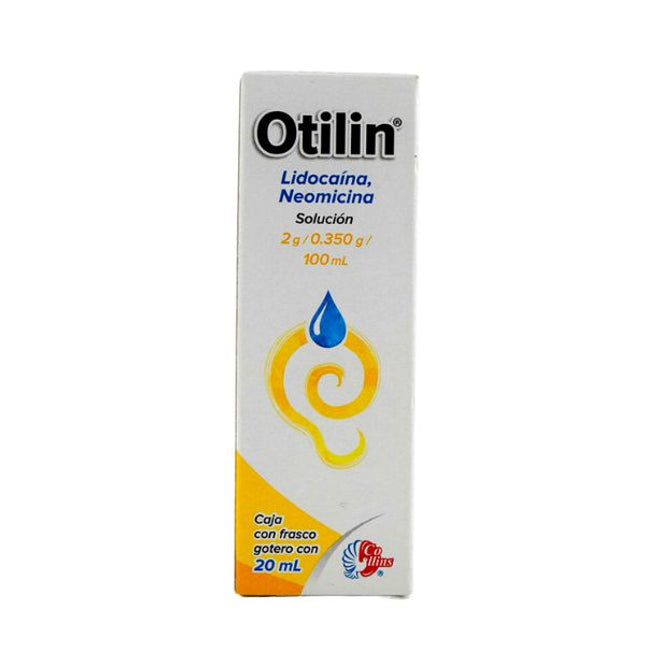 Otilin (Lidocaina/Neomicina) Solución 2g/0.350g/100 ml Frasco Gotero con 20 ml