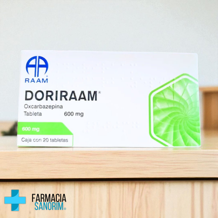 Oxcarbazepina 600mg Caja con 20 Tabletas Doriraam RAAM