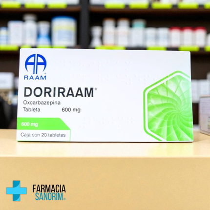 Oxcarbazepina 600mg Caja con 20 Tabletas Doriraam RAAM