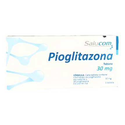 Pioglitazona 30 mg caja 7 tabletas