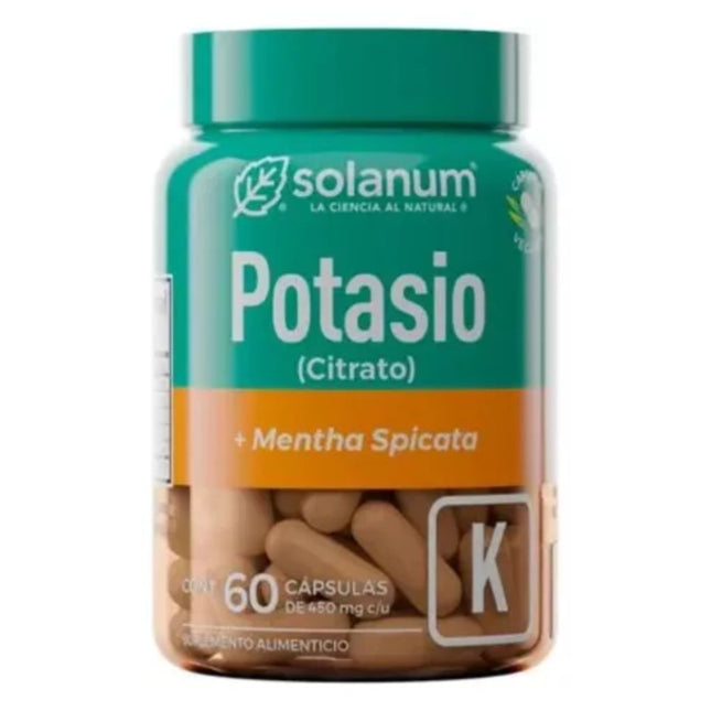 Citrato De Potasio Mentha Spicata Solanum Frasco 60 Cápsulas