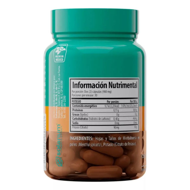 Citrato De Potasio Mentha Spicata Solanum Frasco 60 Cápsulas