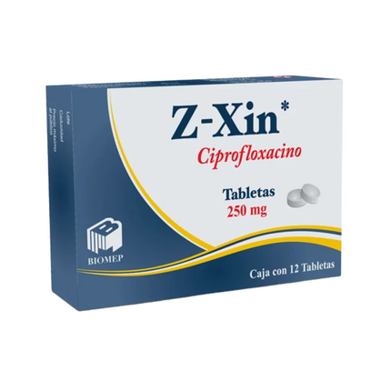 Z-Xin (Ciprofloxacino) 250 mg Caja con 12 Tabletas