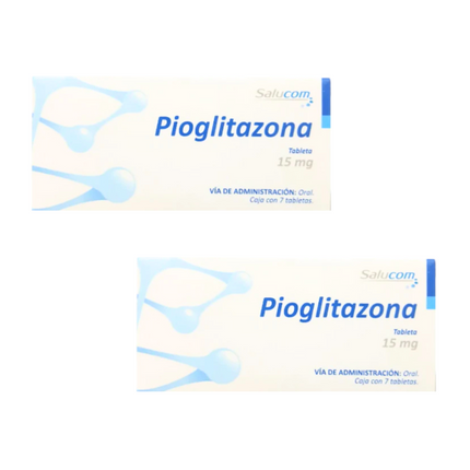 Pioglitazona 15 mg caja 7 tabletas PiSA