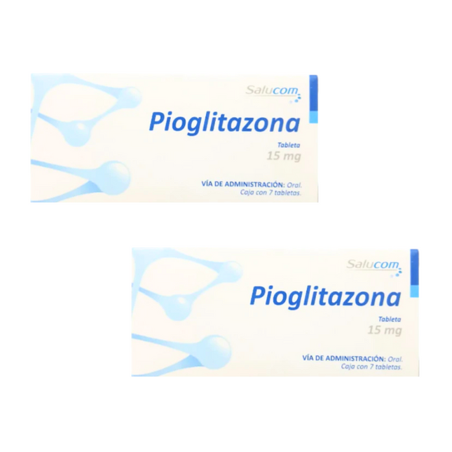 Pioglitazona 15 mg caja 7 tabletas PiSA