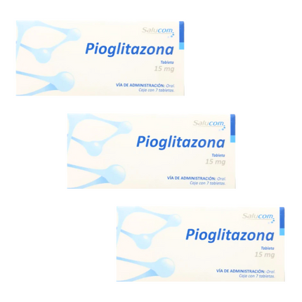 Pioglitazona 15 mg caja 7 tabletas PiSA