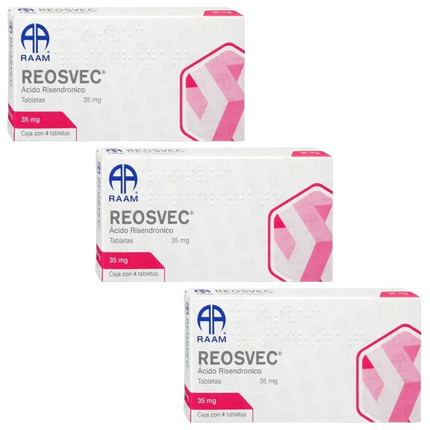 Reosvec (Ácido Risedronico) 35 mg 4 Tabletas RAAM Laboratorios