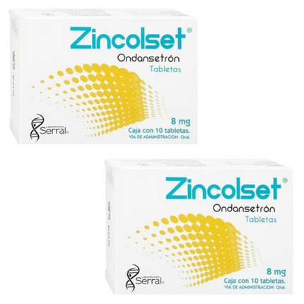 Zincolset (Ondansetrón) 8 mg Caja con 10 Tabletas Serral Laboratorios