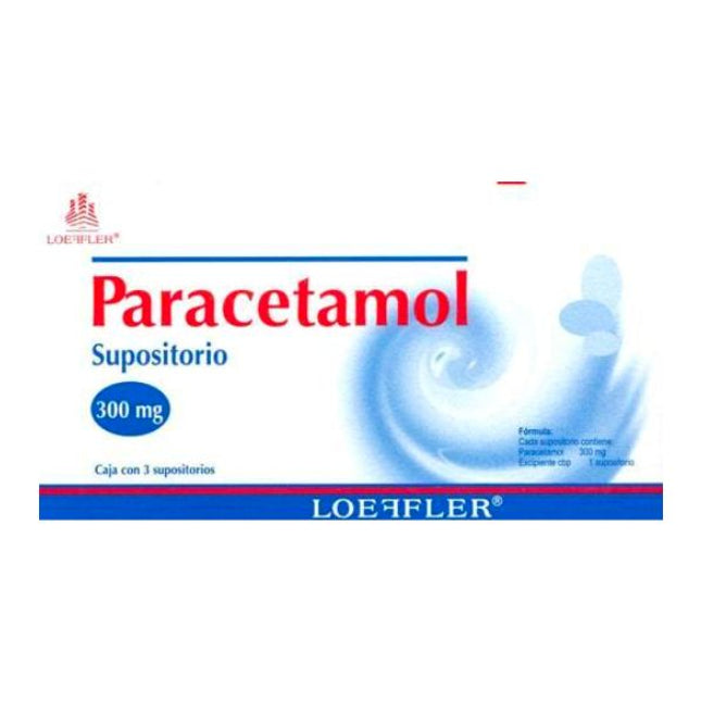 Paracetamol 300 mg Caja con 3 Supositorios