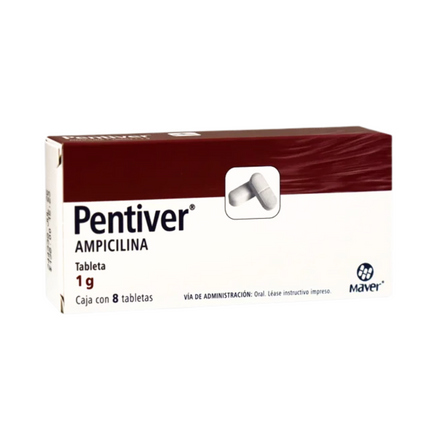 Pentiver (Ampicilina) 1 g Caja con 8 Tabletas
