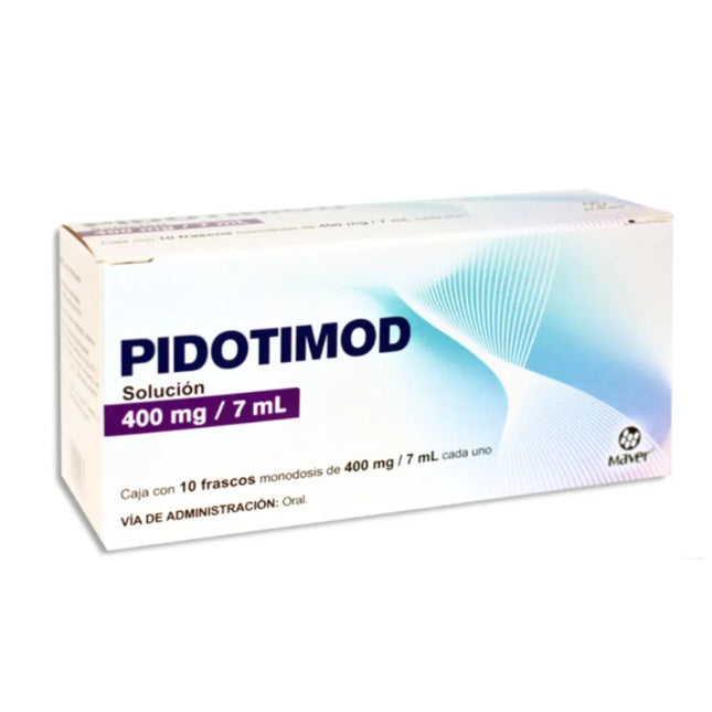 Pidotimob 400 mg/ 7 mL Caja con 10 Frascos Monodosis con Solución Oral