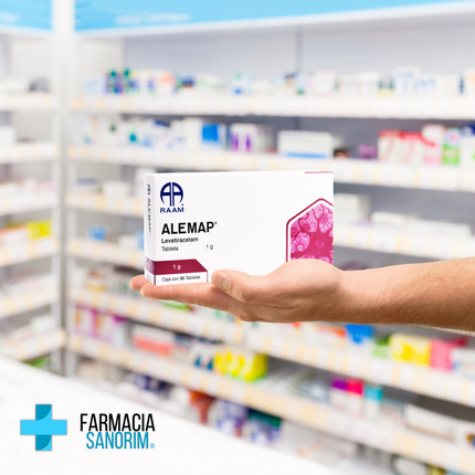 Alemap (Levetiracetam) 1 g Caja con 30 Tabletas RAAM Laboratorios