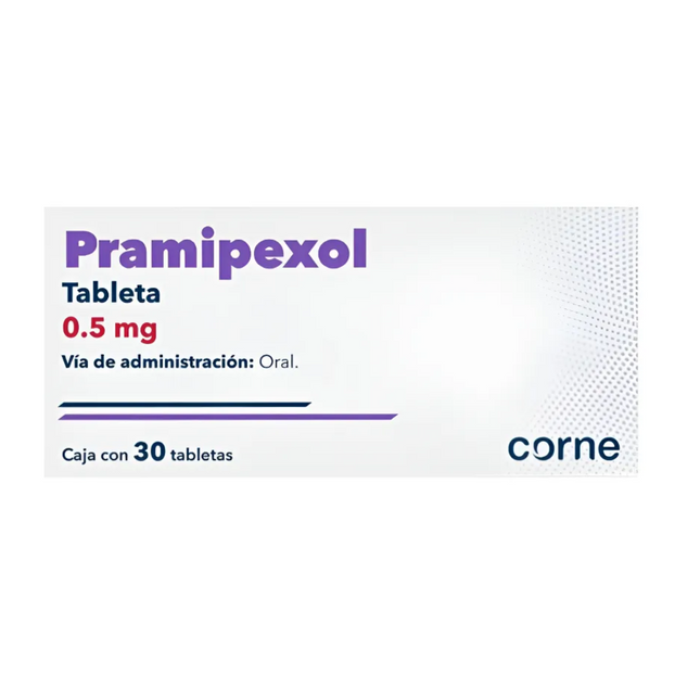 Pramipexol 0.5 mg Caja con 30 Tabletas Corne