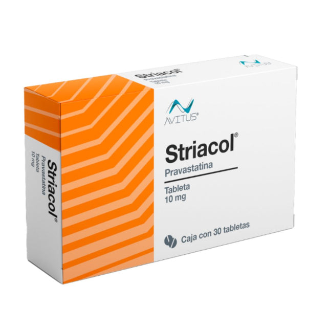 Striacol Pravastatina 10 mg Caja con 30 tabletas