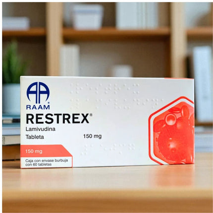 Restrex Lamivudina 150 mg Caja con 60 Tabletas Laboratorios RAAM