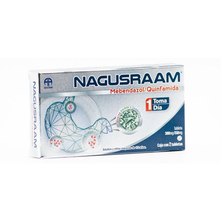 Nagusraam (Mebendazol / Quinfamida) Caja Con 2 Tabletas