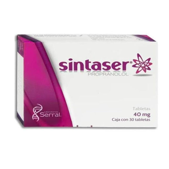 Sintaser (Propranolol) 40 mg Caja con 30 Tabletas