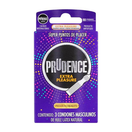 Prudence Extra Pleasure Caja con 3 Preservativos Masculinos