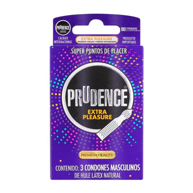Prudence Extra Pleasure Caja con 3 Preservativos Masculinos