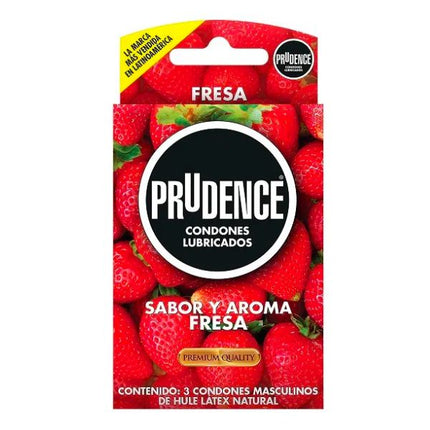 Prudence Sabor y Aroma Fresa Caja con 3 Preservativos Masculinos