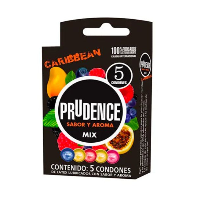 Prudence Caribbean Mix Caja con 5 Preservativos Masculinos