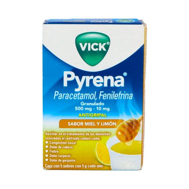 Vick Pyrena Miel/Limón con 5 Sobres de 5 mg