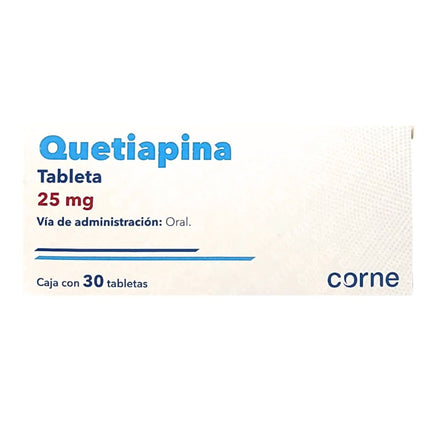 Quetiapina 25 mg Caja con 30 Tabletas Corne